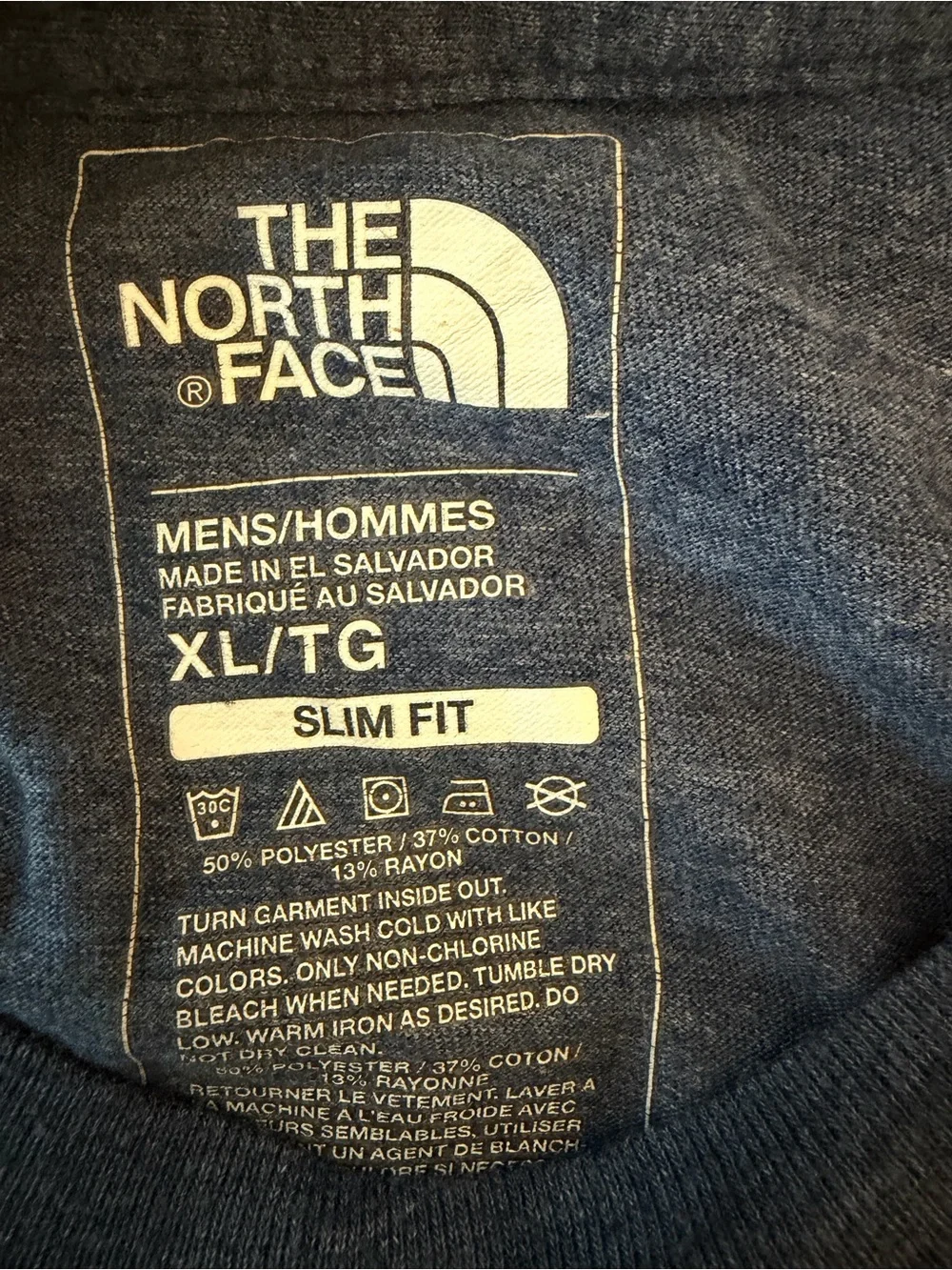 The North Face Men's Heather Blue Short-Sleeve Pocket Tee with Tan Pocket